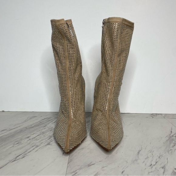 Schutz Sybil Rhinestone Heeled Pointy Toe Bootie 9 1/2 B - Picture 2 of 14
